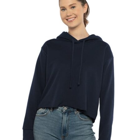 Women's Laguna Sueded Raw Edge Crop Hoodie Sweatshirt
