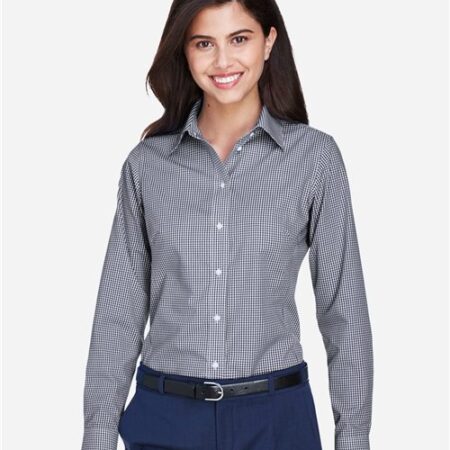 Women's Crown Collection® Gingham Check Woven Dress Shirt