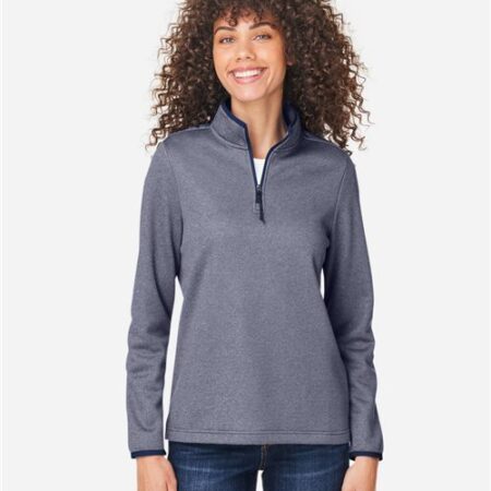 Women's Venture Heathered Stripe Quarter-Zip Pullover