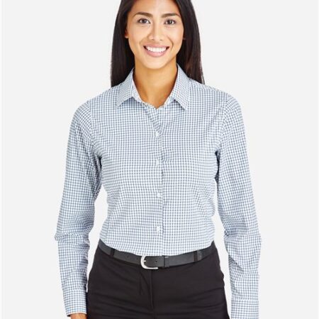 Women's CrownLux Performance® Micro Windowpane Woven Dress Shirt