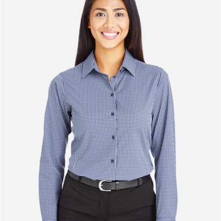 Women's CrownLux Performance® Tonal Mini Check Woven Dress Shirt