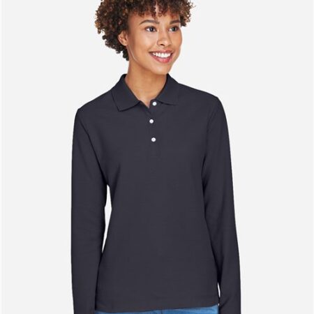 Women's Pima Piqué Long Sleeve Polo