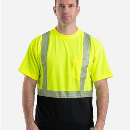 Men's Hi-Vis Class 2 Color Blocked Pocket T-Shirt