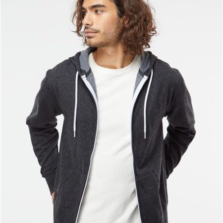 Unisex Lightweight Full-Zip Hooded Sweatshirt