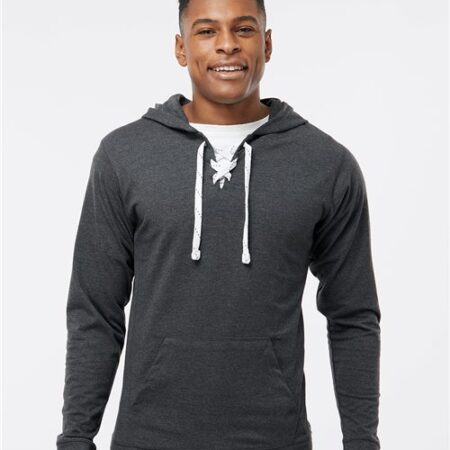 Unisex Jersey Sport Lace Hooded Pullover