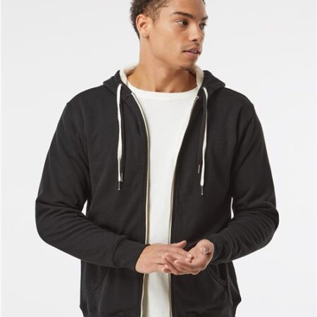 Unisex Sherpa-Lined Hooded Sweatshirt