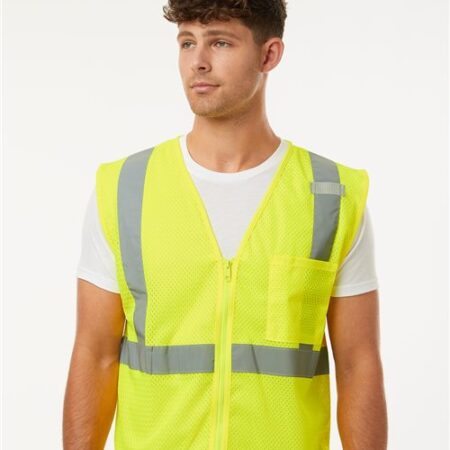 Unisex Single Pocket Zipper Mesh Vest