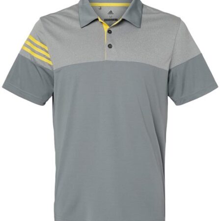Men's Heathered 3-Stripes Colorblocked Polo
