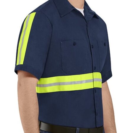 Men's Enhanced Visibility Short Sleeve Cotton Work Shirt