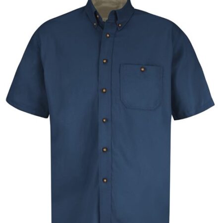Men's Short Sleeve 100% Cotton Dress Shirt