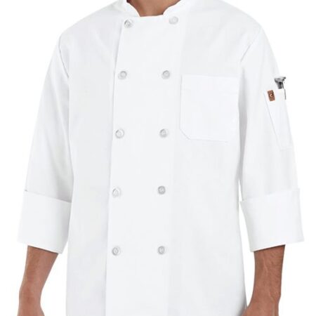 100% Polyester Ten Pearl Button Chef Coat