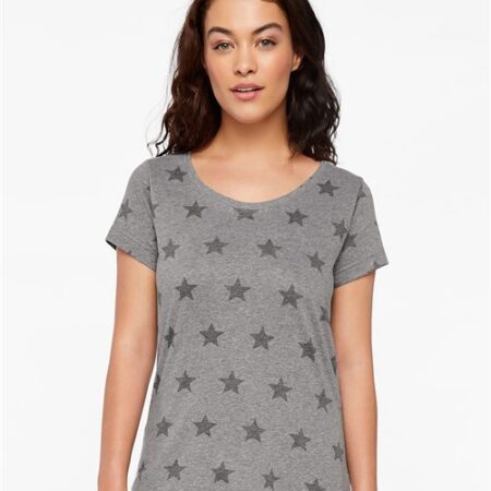 Women's Star Print Scoop Neck Tee