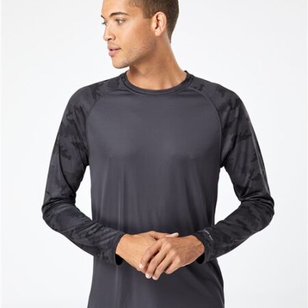 Unisex Cayman Performance Camo Colorblocked Long Sleeve T-Shirt