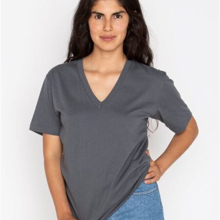 Unisex USA-Made Fine Jersey V-Neck T-Shirt