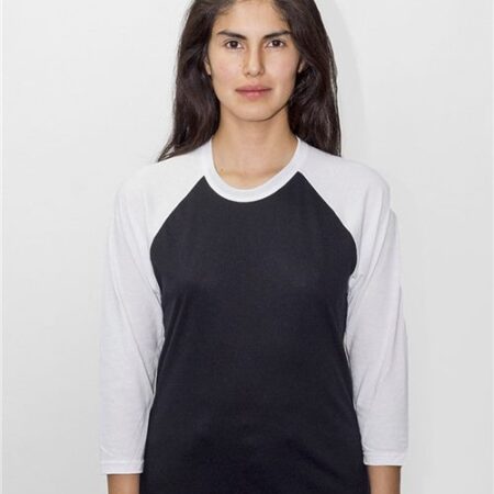 Unisex USA-Made Three-Quarter Sleeve Raglan Baseball T-Shirt