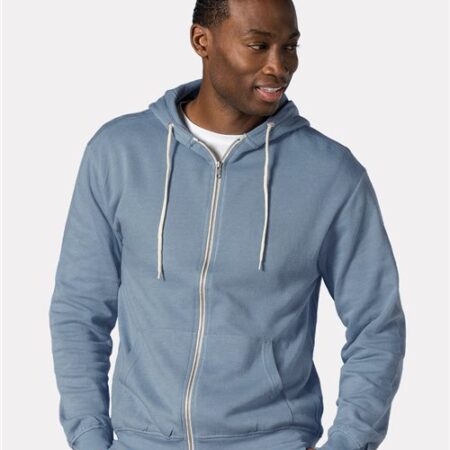 Unisex Retro Heather Full-Zip Hooded Sweatshirt