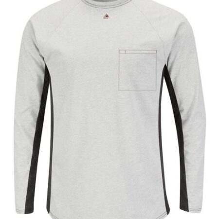 Men's Long Sleeve FR Two-Tone Base Layer with Concealed Chest Pocket - EXCEL FR