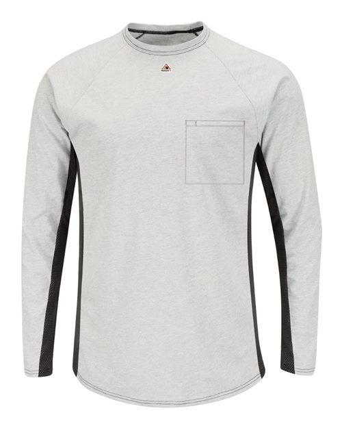Men's Long Sleeve FR Two-Tone Base Layer with Concealed Chest Pocket - EXCEL FR
